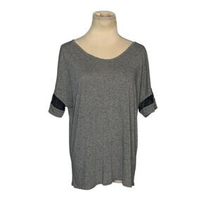 Vintage Havana gray black mesh detail tunic top size Large